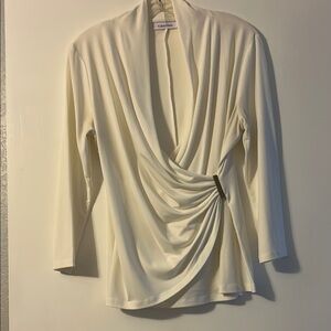 Calvin Klein Cream Drape Blouse